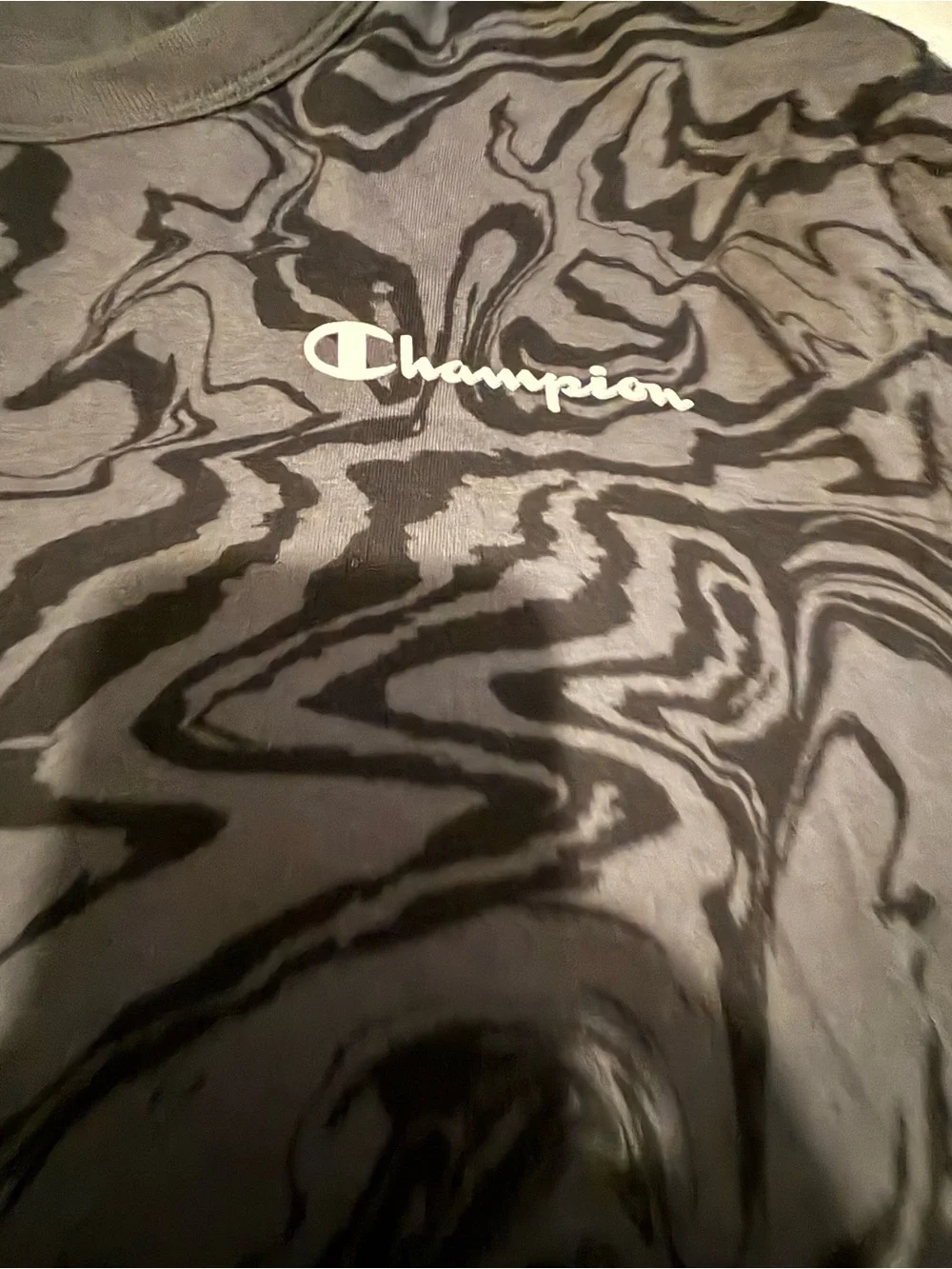Champion Black Marbled Short Sleeve Graphic Tee - Picture 2 of 3
